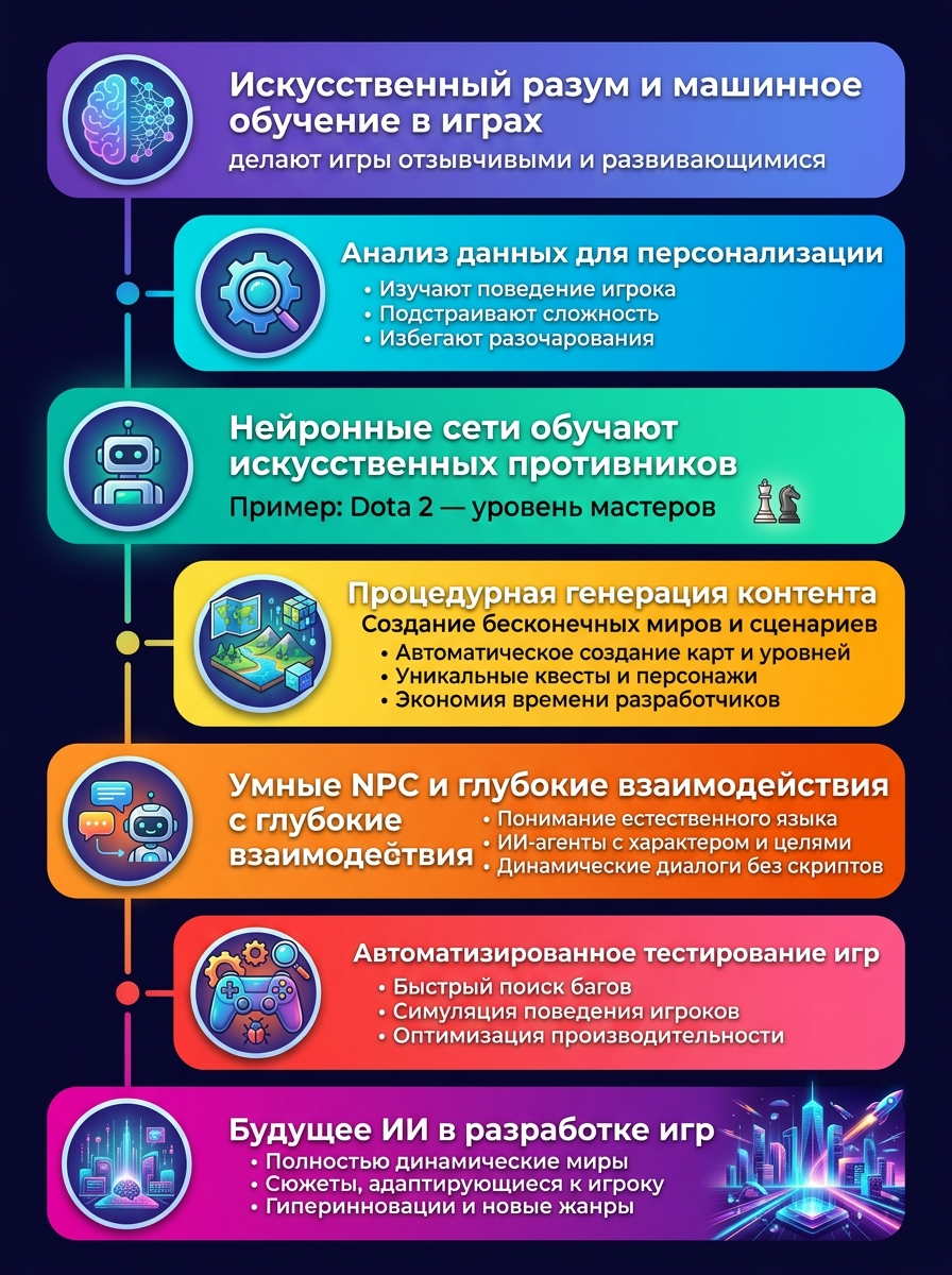 Интеграция ИИ и машинного обучения в игры
